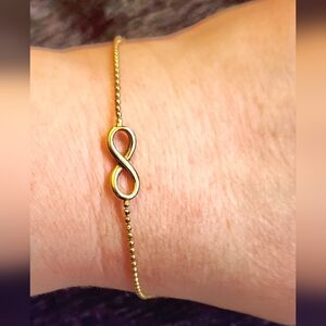 14K GOLD OVER 925 STERLING SILVER INFINITY BALL CHAIN BRACELET Danecraft ITALY